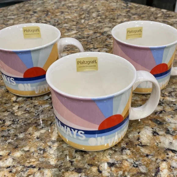 New Pfaltzgraff 18 oz. Mug “Always on Vacay” - Picture 2 of 7